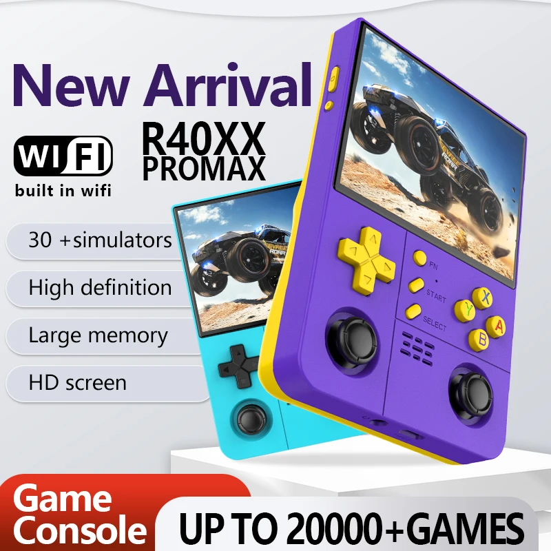 Nouvelle console de jeu R40xx Pro Max - Écran IPS 4,2" + Conception à double joint + Wi-Fi intégré |   Lecteur vidéo portable