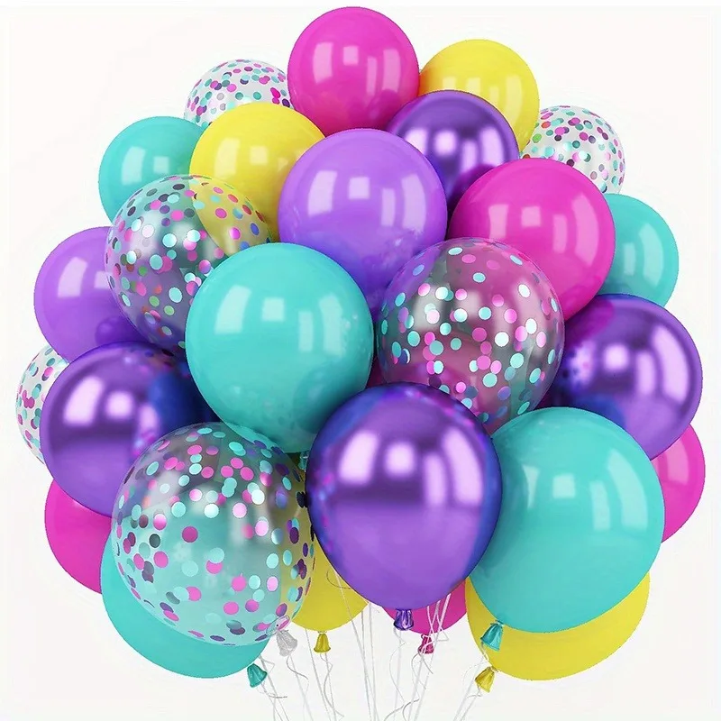 50 ballons en métal colorés avec paillettes, ballons en latex pour anniversaires, mariages, toutes sortes de décorations de célébrations