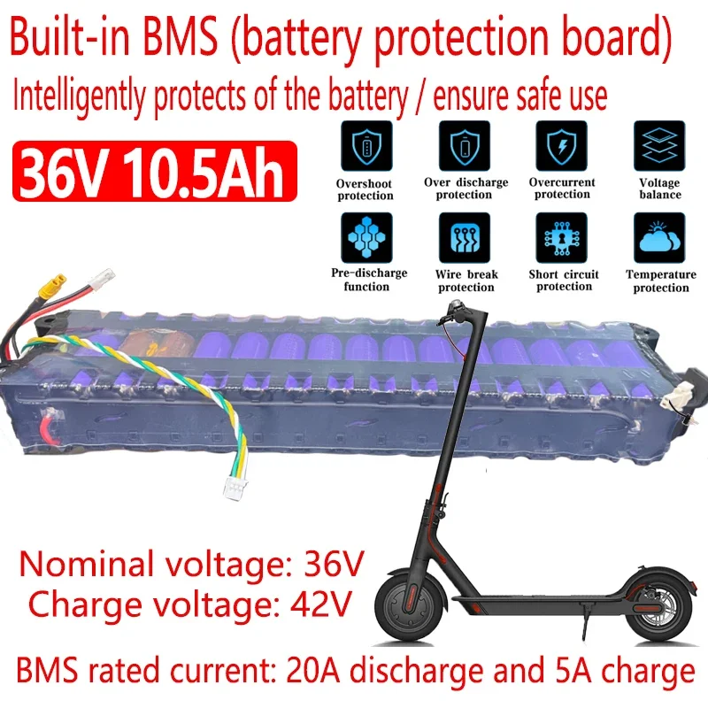 

36V 10S3P Genuine/Original 18650 Lithium Battery Pack 600 Watt 20A BMS XT60 Plug for Xiaomi Mijia M365 Electric Bicycle Scoot