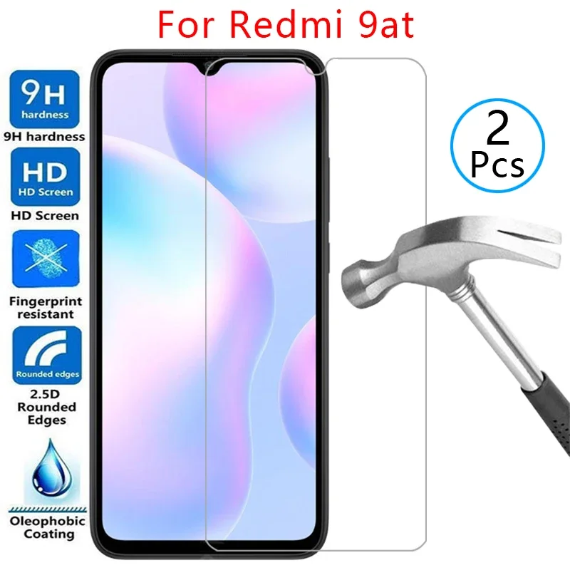 واقي شاشة من الزجاج المقسى لهاتف شاومي ريدمي 9at غطاء حماية لهاتف ksiomi redmi 9at 9 at9 9ta 6.53 حقيبة واقية للهاتف