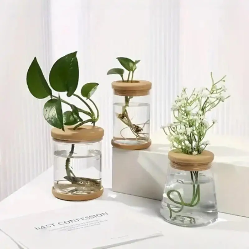 Nordic Plastic Hydroponic Vase Automatic Water Absorption: Plant Pot Propagation Desktop Flower