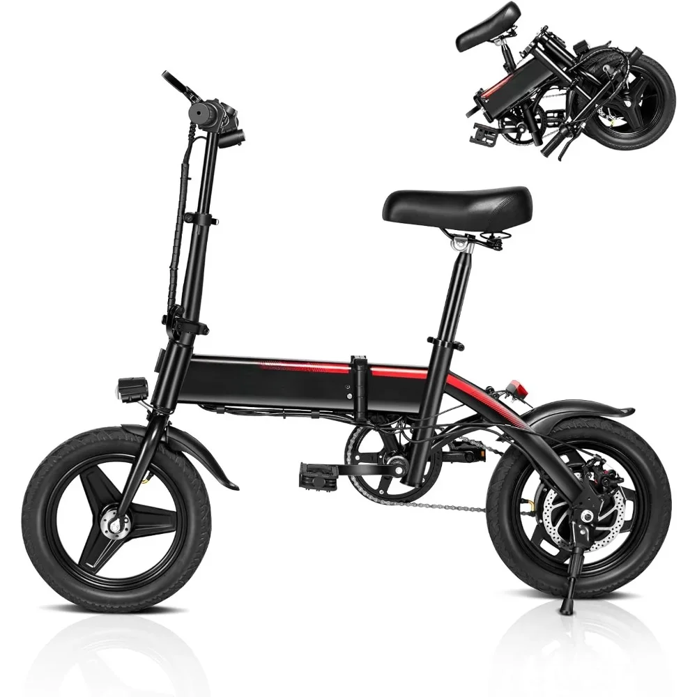 

Electric Bike for Adults, 14" Folding Electric Bicycle 350W 36V 12Ah Built-in Battery 20MPH,20+Miles,3 riding modes, Commuting