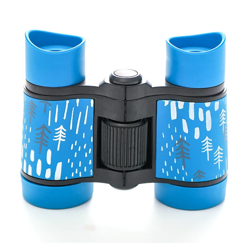 Children's Telescope 4 x 30 Color Rubber Handle Anti-Skid Children's Toy Binoculars Gifts Outdoor(Indian Tree Blue)