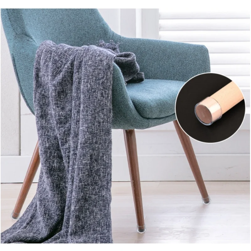 16Pcs 16/19/25/30mm Chair Leg Cap Rubber Feet-Protector Pads Non-Slip Transparent Table Covers Furniture Leveling Feet Decor