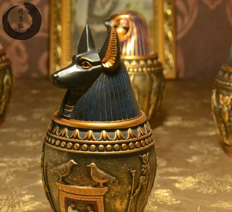 EGYPTIAN HOUSE CANOPIC JARS CAT HOME FURNISHINGS ORNAMENTS HOME FURNISHINGS SECRET ROOM ESCAPE DECORATION ORNAMENTS STORAGE TANK