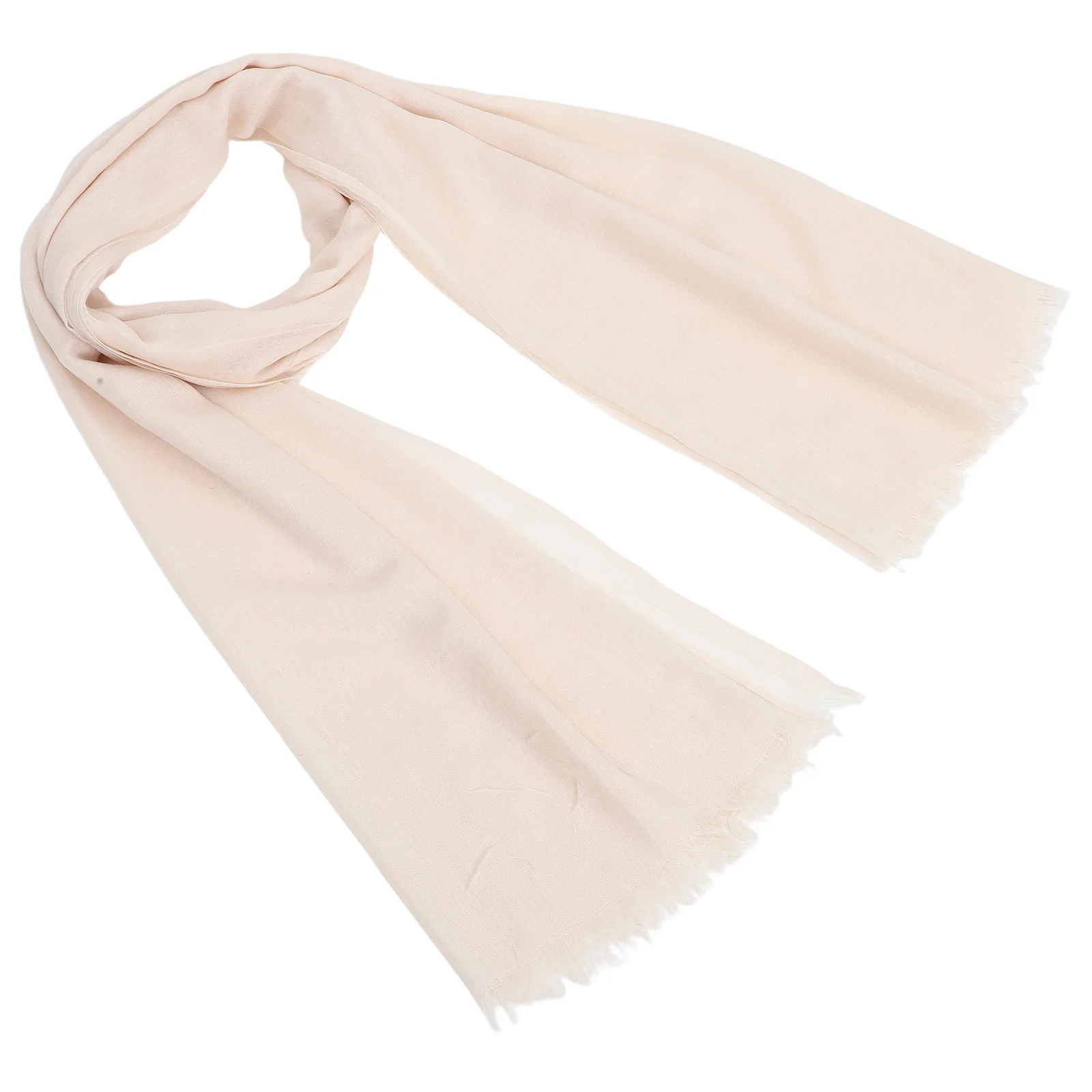 

Cotton Linen Scarf 192X113Cm Beige Lightweight Wrap For Women Breathable Neck Scarf Summer Travel Stole Evening Gown Shawl