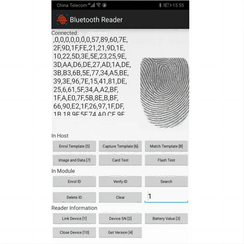 Imagem -03 - Suporte Android Bluetooth Scanner de Impressão Digital Sdk Disponível Certificado Fbi Biométrica Usb Scanner de Impressão Digital Lrb1011a