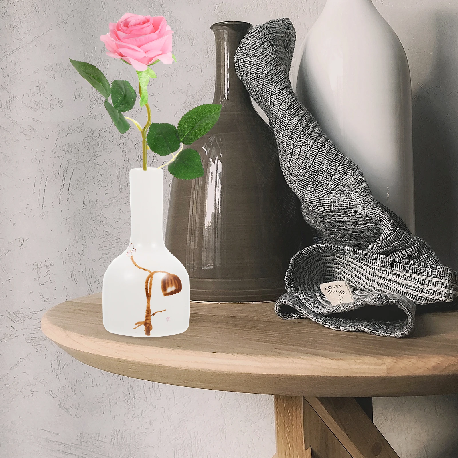 

Decorative Ceramic Flower Vase Mini Creative Desktop Ornament Smooth Surface Home Office Desk Flower Arrangement Holder