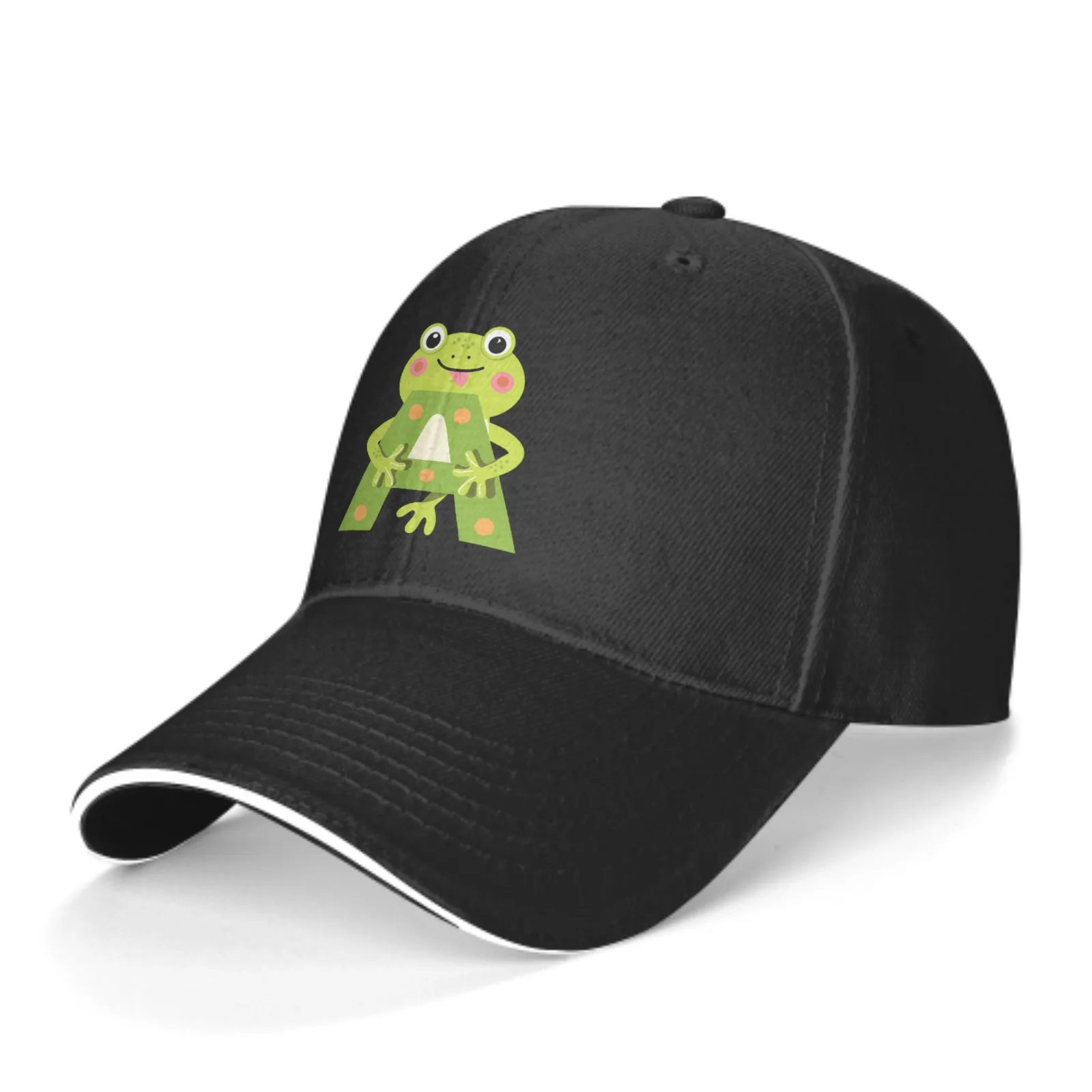 

Cartoon Frog Letter A Baseball Cap Sandwich Duck Tongue Hat Spring Summer for Men Women Fashion Daily Sports Travel