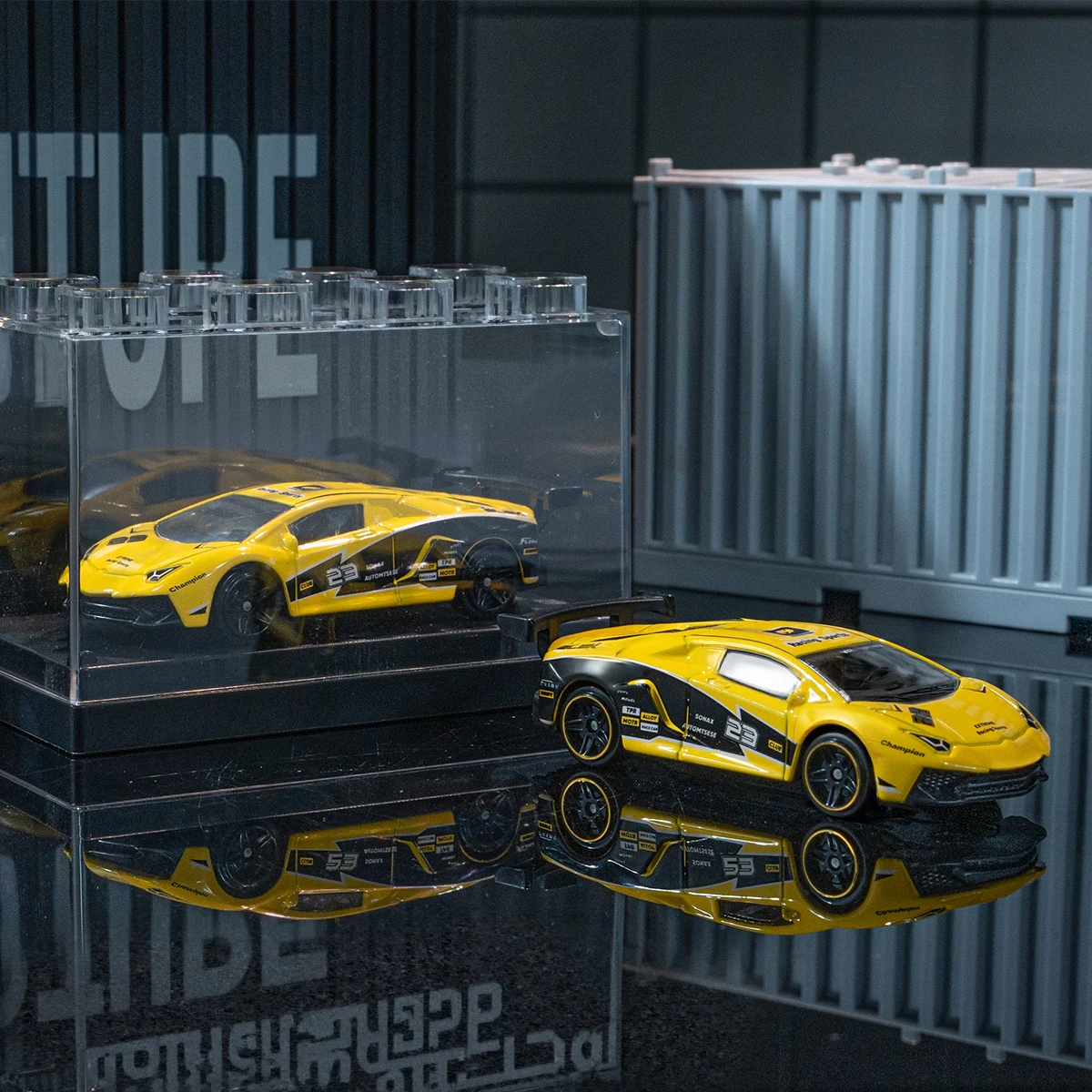 Aventador SVJ gegoten model, speelgoedauto's van legering, verzamelobjecten, raceornament op schaal 1/64, woondecoratie, cadeaus voor kinderen vanaf 3 jaar