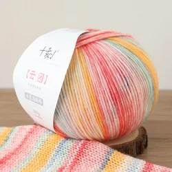 Colored Knitted Cotton Yarn for Crochet Knitting, Warm and Soft, Natural Fiber, Wool, Gloves, Hat, 200g