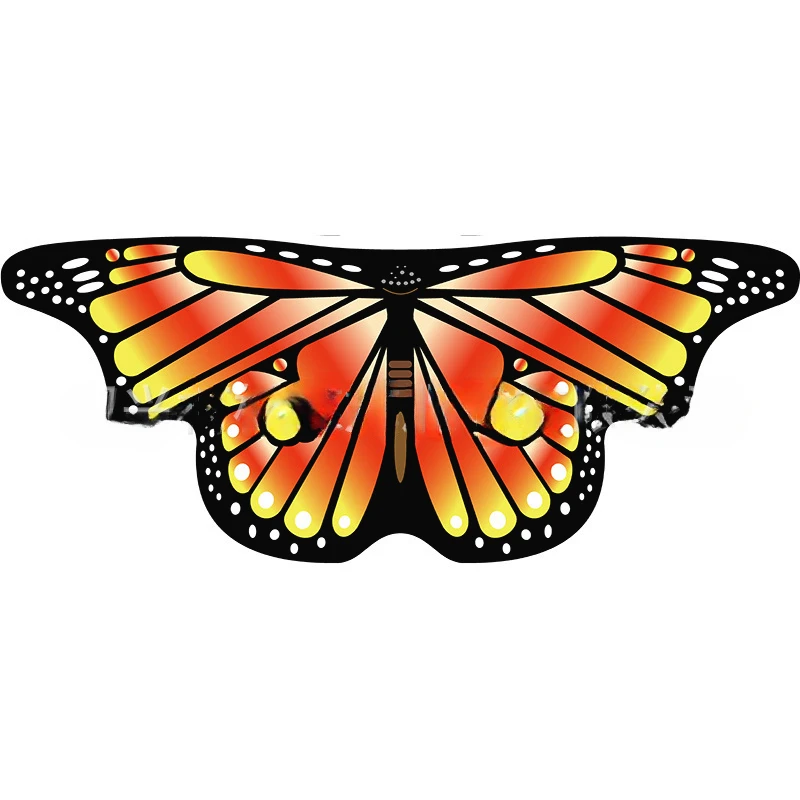 Butterfly Cape Wings Kids Girls Monarch Princess Dress Up Fairy Costume Halloween Dance Party Favors Wing Shawl Pretend Play Top