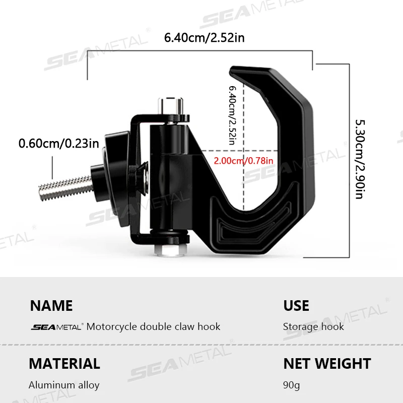 SEAMETAL Alumínium Keverés Motorbicikli helmes Dublőz Akasztó Buggyan Motorkerékpár Motorroller helmes birtokosa Egyetemes Akasztó Ruhaakasztó Hosszúnadrág Auxiliaire
