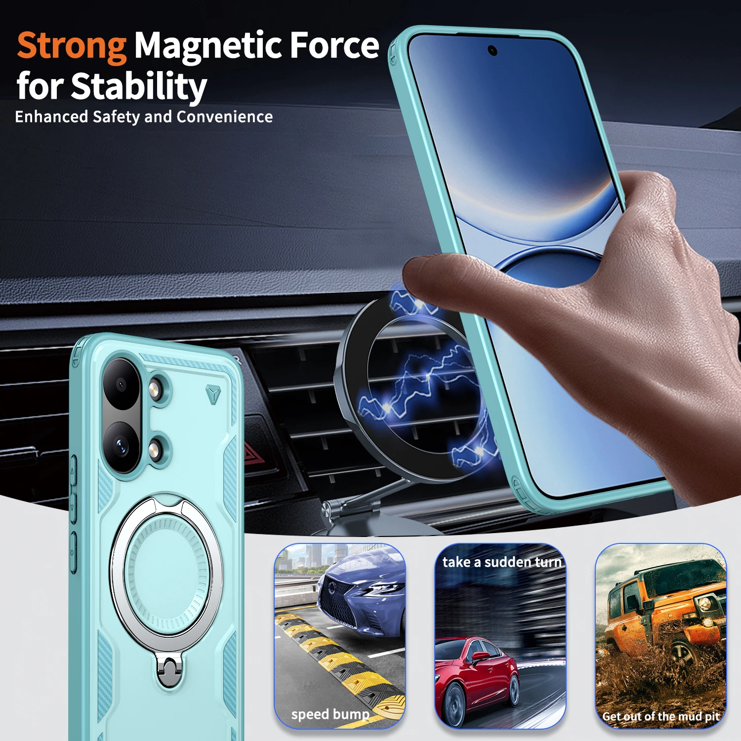 For Xiaomi Poco X8 Pro Max X7 X6 Pro Poco C71 C85 C75 C65 C55 Shockproof Phone Case 360° Rotating Magnetic Stand Tough Covers - Detail 1