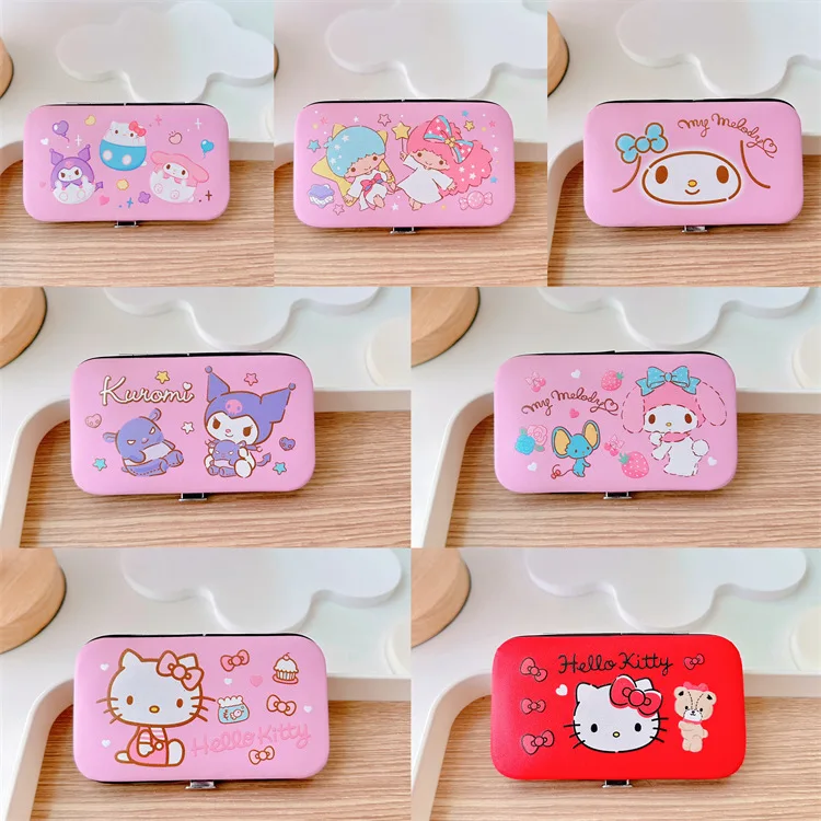 7-piece Set of Sanrio HelloKitty Kuromi Nail Scissors Set Manicure Nail Clippers Manicure Tools Ear Picks 7-in-1 Home Gift Set