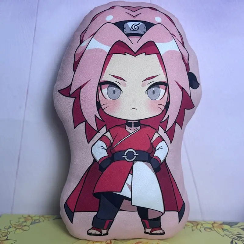 Cartoon anime Naruto periphery Humanoid Throw Pillow Sasuke Sakura Itachi Kakashi Cute Plush Doll Cushion Children\'s Gift