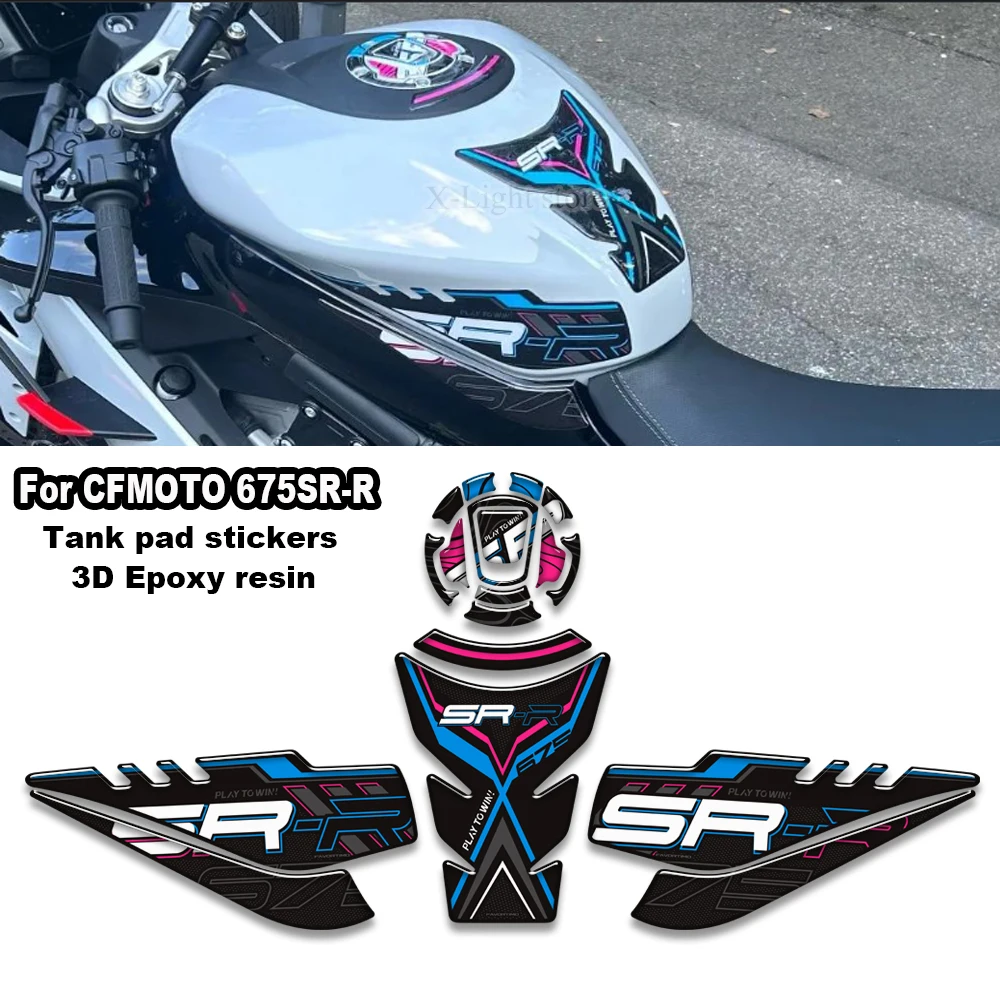 

Motorcycle Fuel Tank Side Anti Slip Protection Pad Knee Grip 3D Stickers Accessories For CFMOTO 675SR-R 675sr SR 675 675 SR R