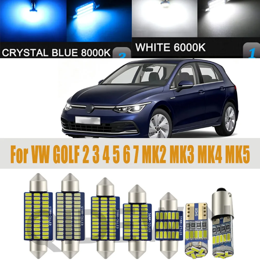 Car LED Interior Light Reading Lamp Bulbs Kit For Volkswagen VW GOLF 2 3 4 5 6 7 MK2 MK3 MK4 MK5 MK6 MK7 Canbus No Error