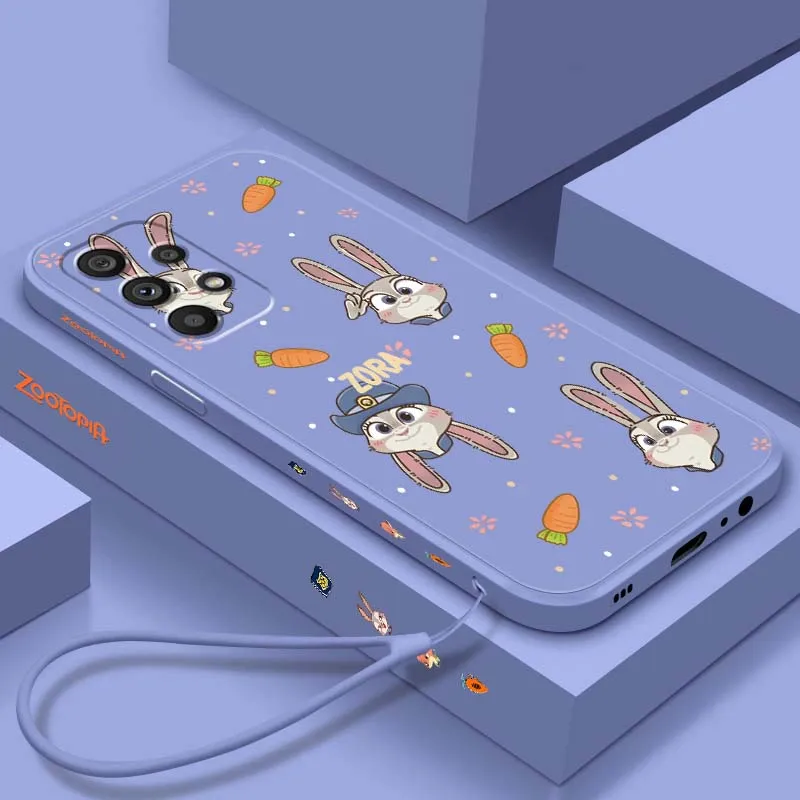 

Crazy Zootopia Cute Pattern For Samsung A71 A72 A73 A51 A52 A53 A54 A55 A21s A35 A34 A32 A03 5G Liquid Left Rope Phone Case