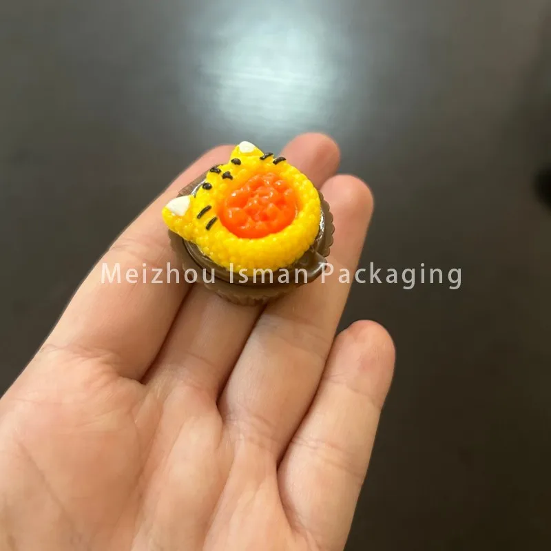 50개 플라스틱 컵 케이크 모양 빈 용기 귀여운 화장품 립밤 병 포장 귀여운 어린이 립스틱 케이스 립 스크럽 용기 3g