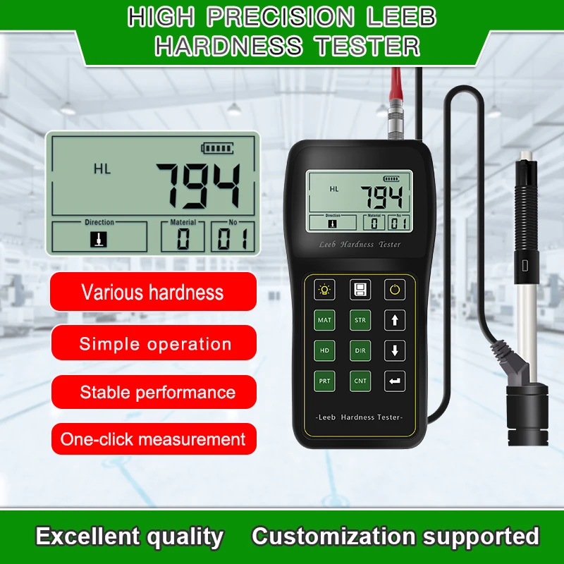 OLH100 Leeb Hardness Tester Split Segment Code Screen Portable Hardness Tester Digital Display Intelligent Leeb Hardness Tester