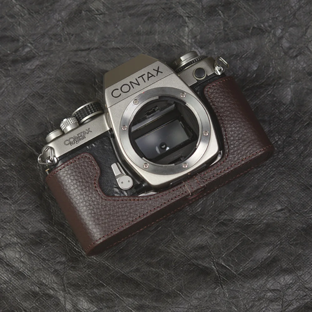 

For CONTAX S2 Case Genuine Real Leather Half Camera Case Bag Cover TIX/G1 Camera Strap Camera Bag Photography Accessories