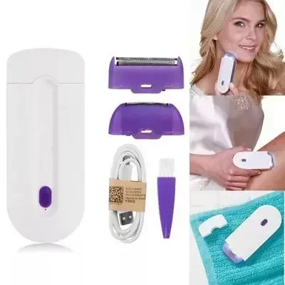 Kit de depilación indolora profesional para mujeres, Mini depiladora recargable por USB, cuerpo, cara, pierna, Bikini, afeitadora de mano