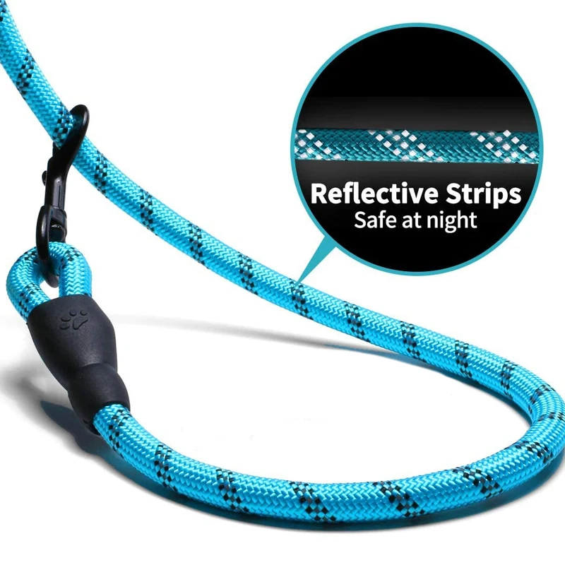 3M Pet Reflective Nylon Tow Rope Non Slip Foam Handle Pet Adjustable Towing Ropes Large MiddleSmall Dogs Outdoors Pet Supplies, image 3