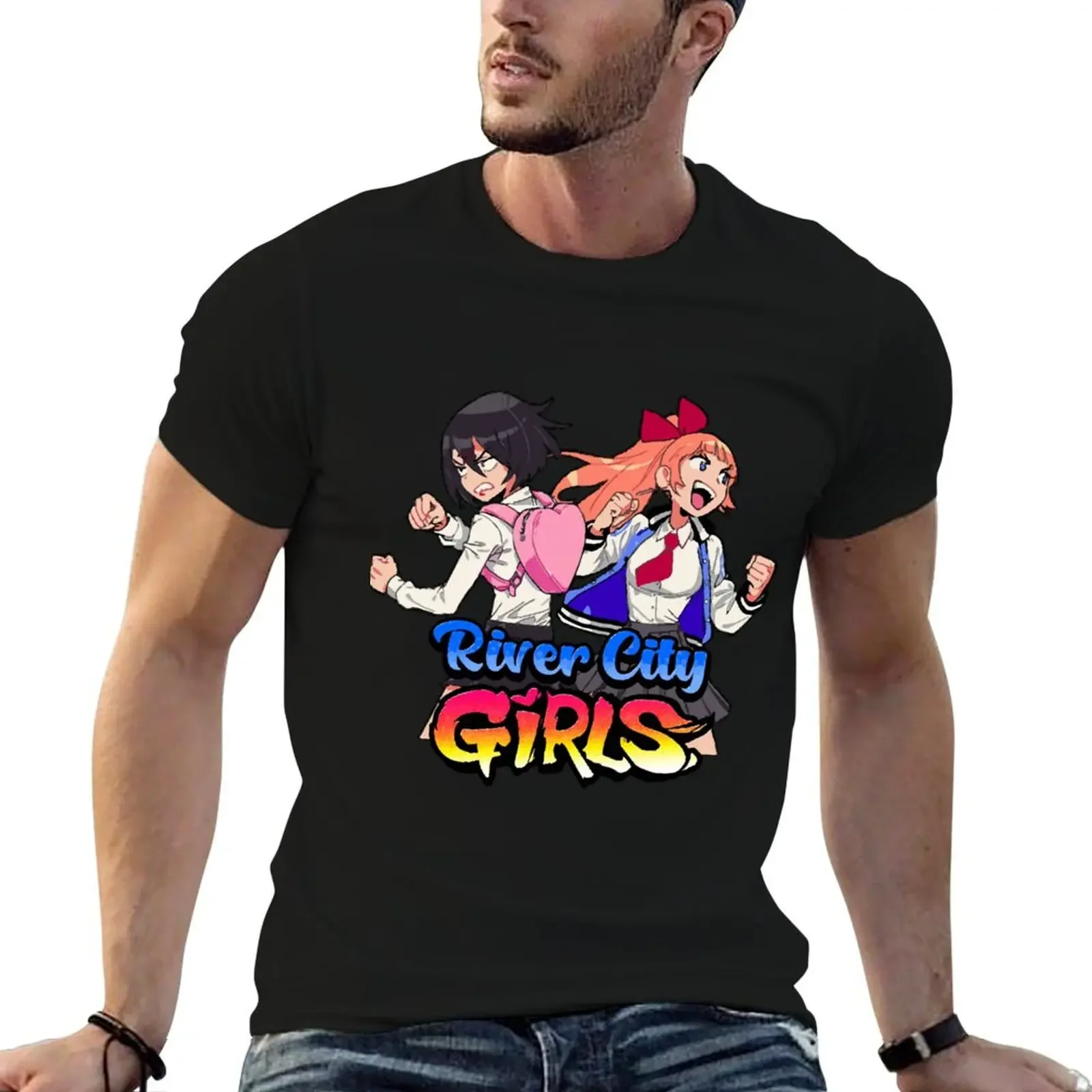 River City Girls: Misako and Kyoko w/ Logo T-Shirt cotton graphic tees animal prinfor boys plus sizes tee shirts for men