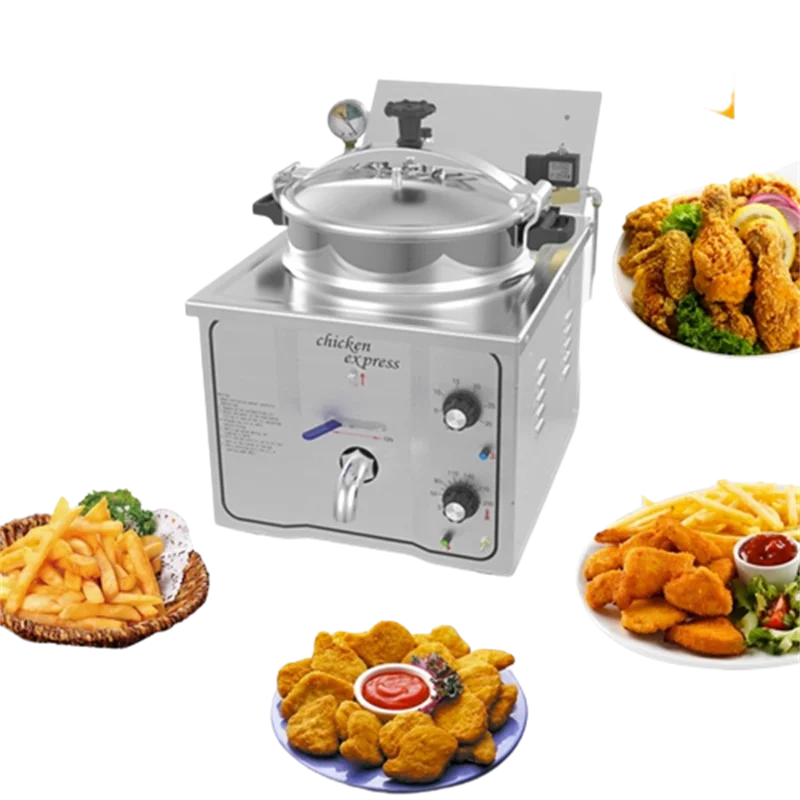 16L Electric Deep Fryer Commercial Pressure Cooking PanFrying Chicken Stainless Steel Equipment Multi-function Food Processor