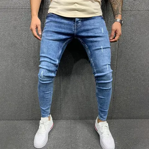 High Quality Jeans Men Stretch Skinny Denim Pants 2023 Spring Autumn Fashion Classical Blue Black Jeans For Men