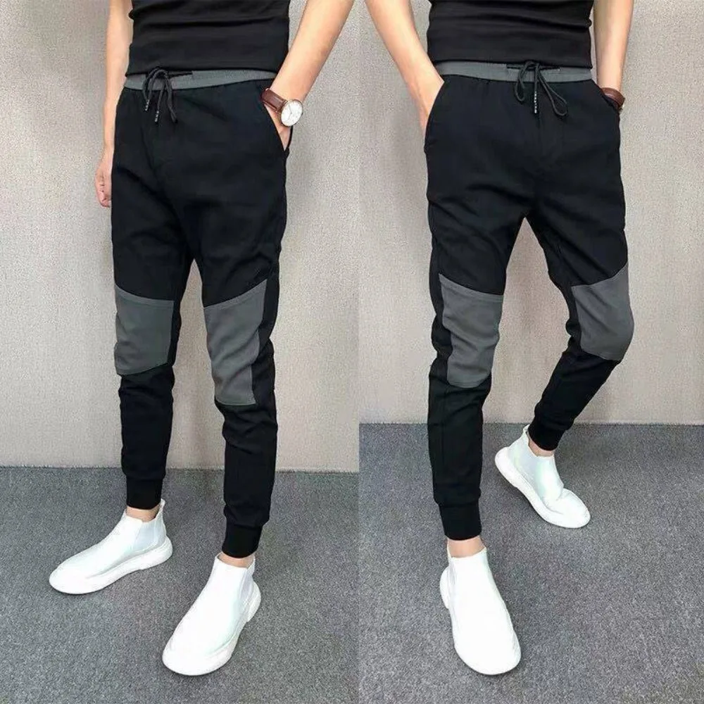 Personalized Splicing Casual Pants Men's Slim Pencil Pant Invisible Open Crotch Outdoor Sex Exoticism Harlan Trousers Elastic