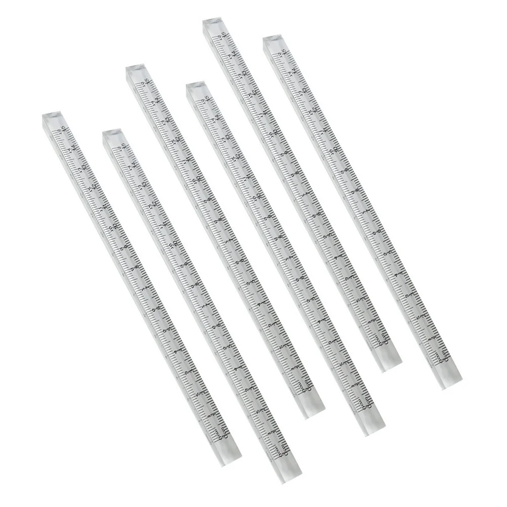 6Pcs Clear Student Ruler Set Multifunction Triangle Straight Ruler for Art Drafting School Office Use Drawing Measuring Tool