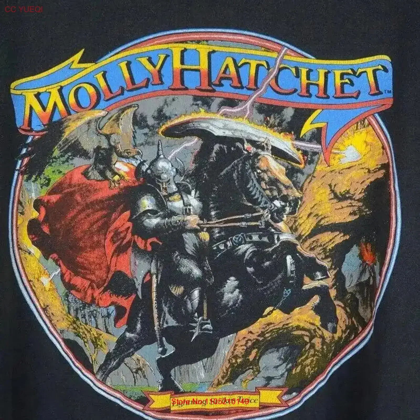 2 sided Molly Hatchet Hell Yeah 1988 T Shirt rock band TE5800 vintage Washed Versatile graphic designer clothes Soft streetwear