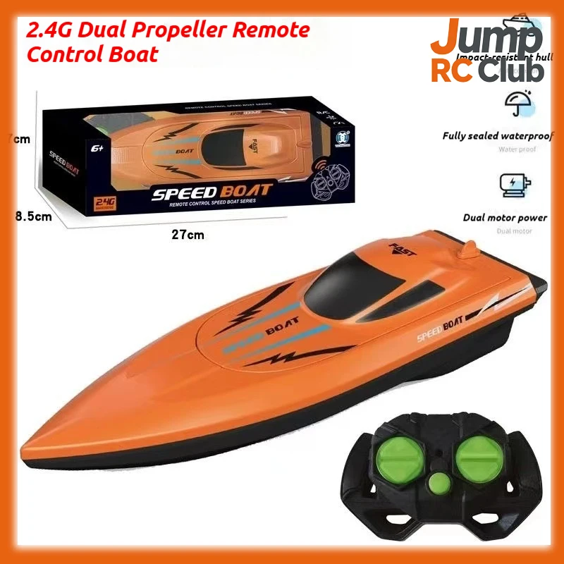 

Kids Remote Control Boat Toy, Waterproof High-Speed RC Speedboat 2.4G, Realistic Electric Boat Model for Boys, Water Sports Toy