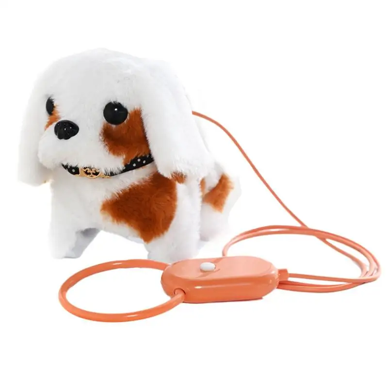 Jouet Électrique en Peluche pour Chien qui Aboie, Figurines Interactives, Animal Réaliste, pour Enfant, Famille et Amis