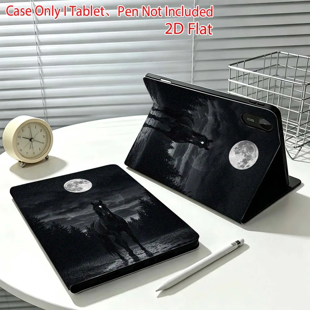 Horse Creative Pattern For Xiaomi Poco Redmi Pad 8 2 4 C1 6 6S 7 7S SE 9.7 14 11 11.2 Inch Pen Tray Tablet Case Fashion