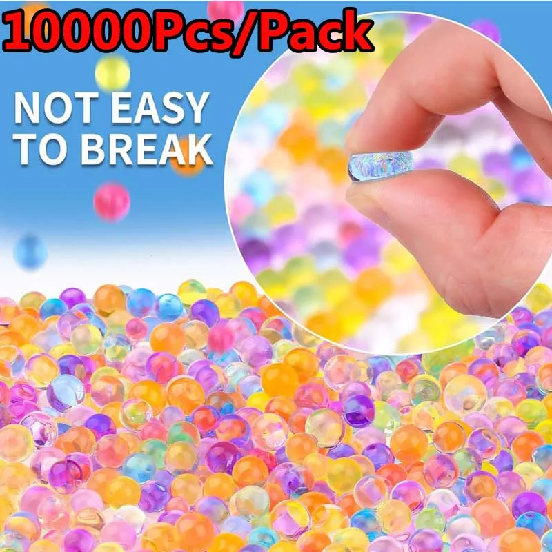 10000Pcs/Pack Multi Color Gel Ball Polymer Hydrogel Shaped Crystal Mud Soil Water Beads Mud Grow Magic Jelly Wedding Party Decor