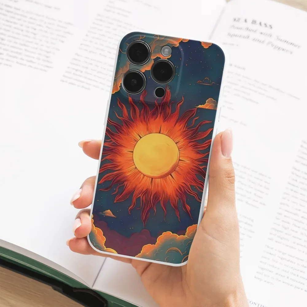 Illustrated Sun Mobile Phone Case For IPhone Apple 16 15 14 11 Pro Max 7 8Plus XR XS Max Phone Protection Device