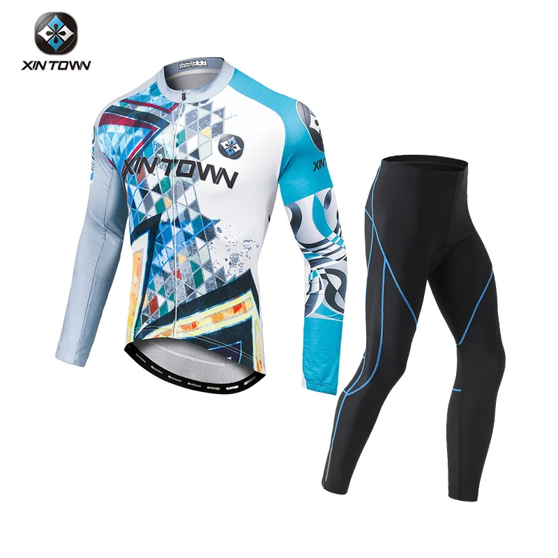

Одежда для велоспорта, мужской комплект, длинная мужская одежда Майо, трикотаж для шоссейного велосипеда, летний нагрудник, осенний спортивный костюм с длинными рукавами для велосипеда