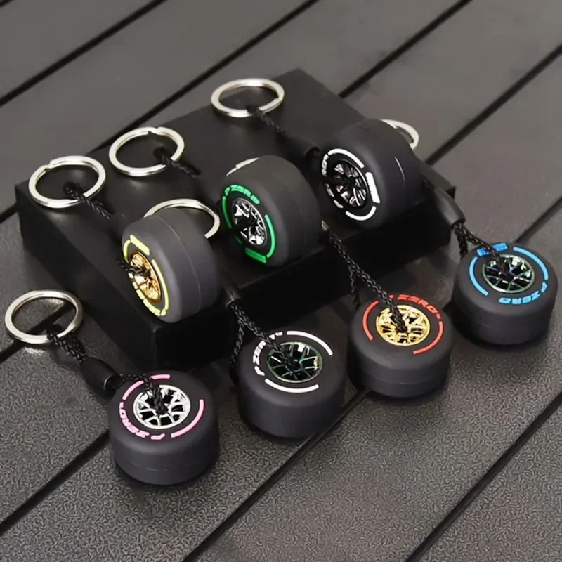 Luxury Mini F1 Racing Tire Keychain Car Key Accessories  Toy gifts PVC Tyre Pendant Bag Charm Men\'s Gadgets Gifts