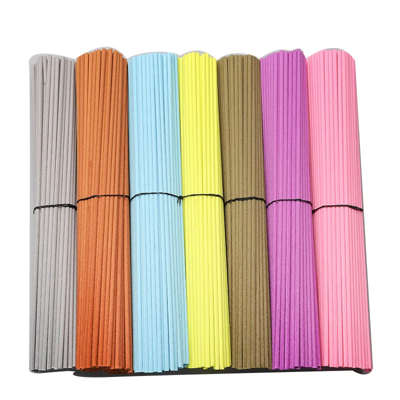 100pcs L22cm D3mm Colored Fiber Rattan Stick for Reed Diffuser Aroma Essential Oil Air Freshener Decorative For Home Fragrance