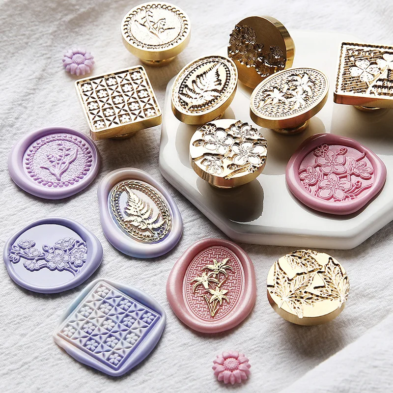 Retro Wax Seal Stamp Spring Flowers Sakura Sealing Stamp Head for Wedding Invitation Gift Packaging Cards Envelope Scrapbooking