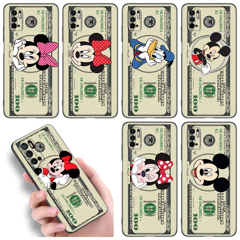 Cute Disney Money Dollar Phone Case For Xiaomi Redmi Note 10 11 11S 12 4G 8 9 11E 11T Pro Plus 10T 5G 8T 9S 10S 12S Black Cover