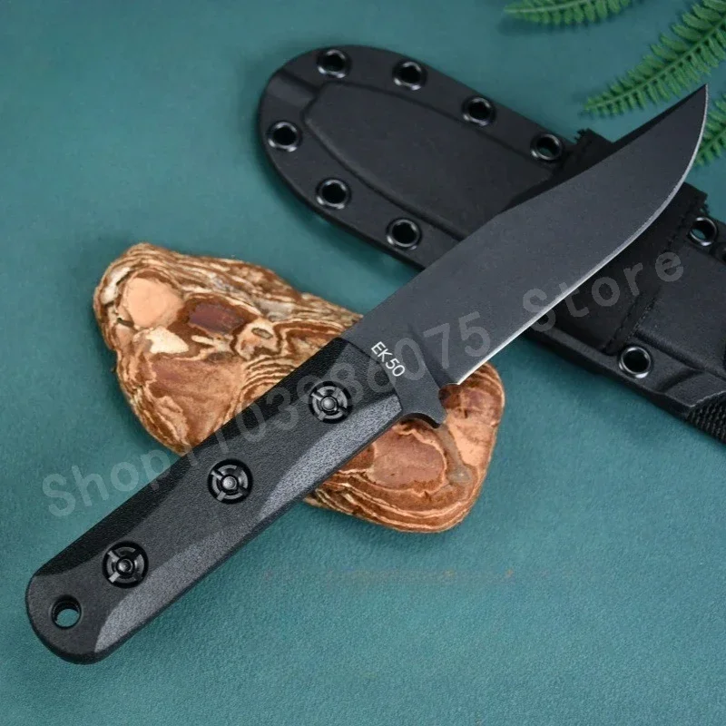 KB EK50 سكين مستقيم متعدد الأغراض 8Cr13Mov شفرة ألياف النايلون مقبض مقاومة للصلابة بقاء المحمولة سكين الدفاع عن النفس