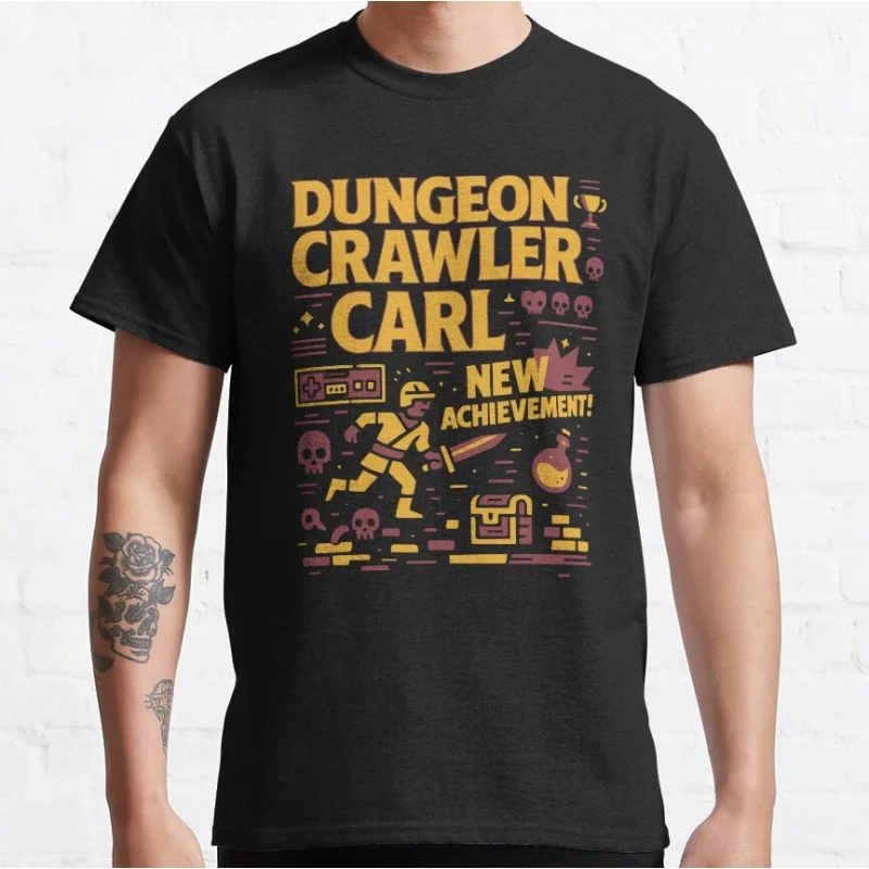 

New Achievement Sic-Fi Dungeon Crawler Carl Gift T-Shirt for Book lover Funny Cartoon Graphic Tee Y2K clothes All size tops