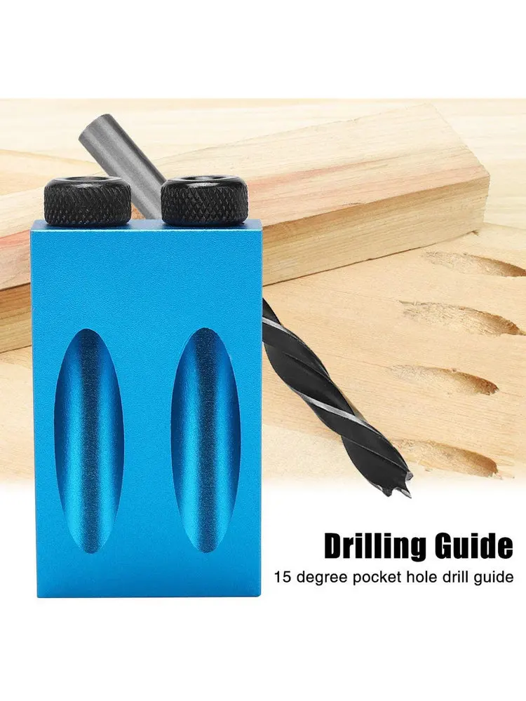 14 pz/set 15 gradi Kit di foratura per fori tascabili angolo obliquo guida per trapano Set di posizionamento strumento di localizzazione-colore grigio