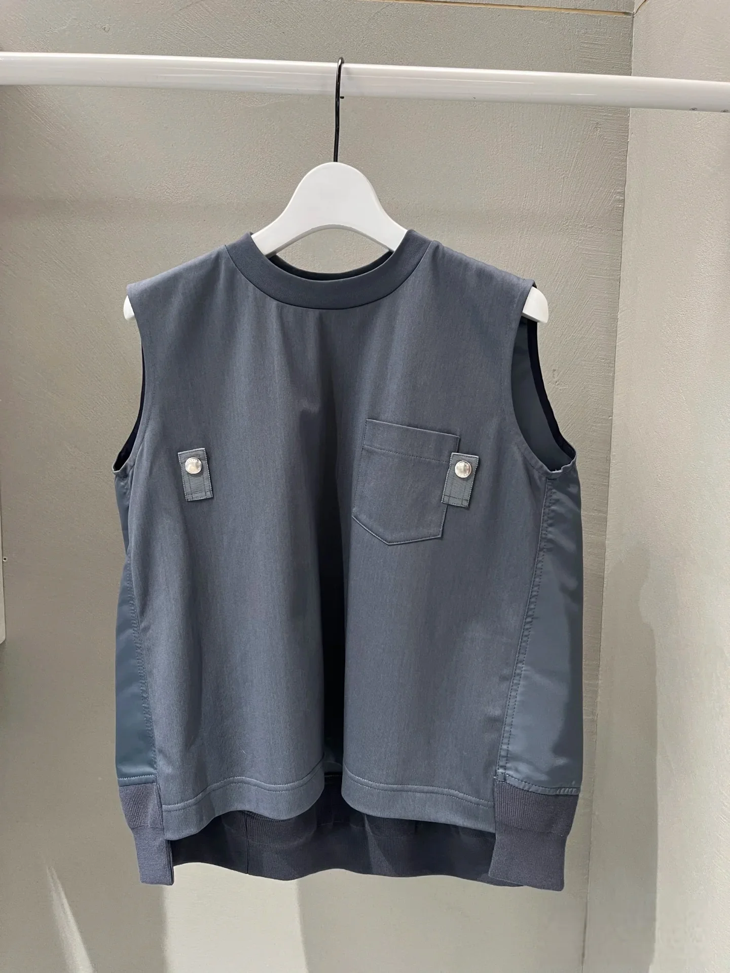 

Slimming Effect Vest Svel round Ne Women's Color Top Trendy Commute Sle Polyester Cotton Blend Spring 2025
