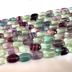 Natural Oval Fluorite Beads DIY Loose Stone Beads For Jewelry Making Beads Bracelets For 15'' Women Necklace Gift Accessory