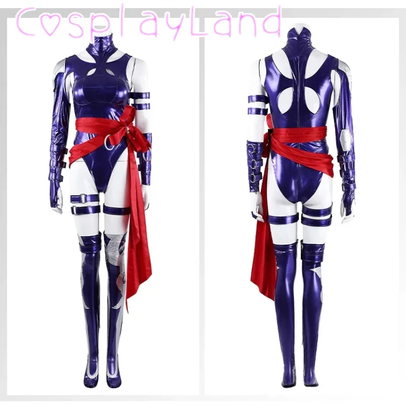 

Game Rivals Psylocke Cosplay Costume New Arrival Sexy Jumpsuit Outfit Adult Women Bodysuit Halloween Carnival Party Suit Sleevet